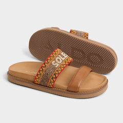 Aldo Beachvacay Brown Multi Women's Footbed sandals - Women