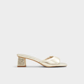 Aldo Aneka Gold Women's Heeled mules - Heeled mule, Block heel Women