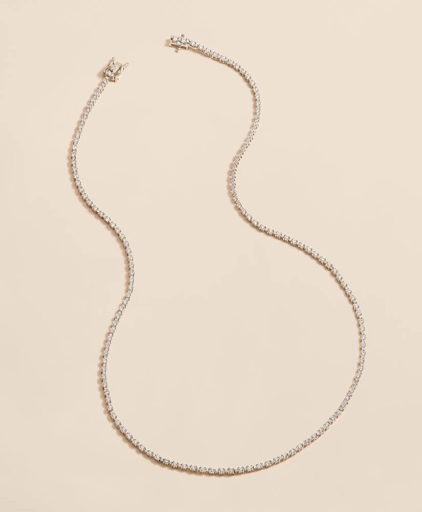 5 CT. Lab-Grown Diamond 14k White Gold Tennis Necklace | Brooks Brothers