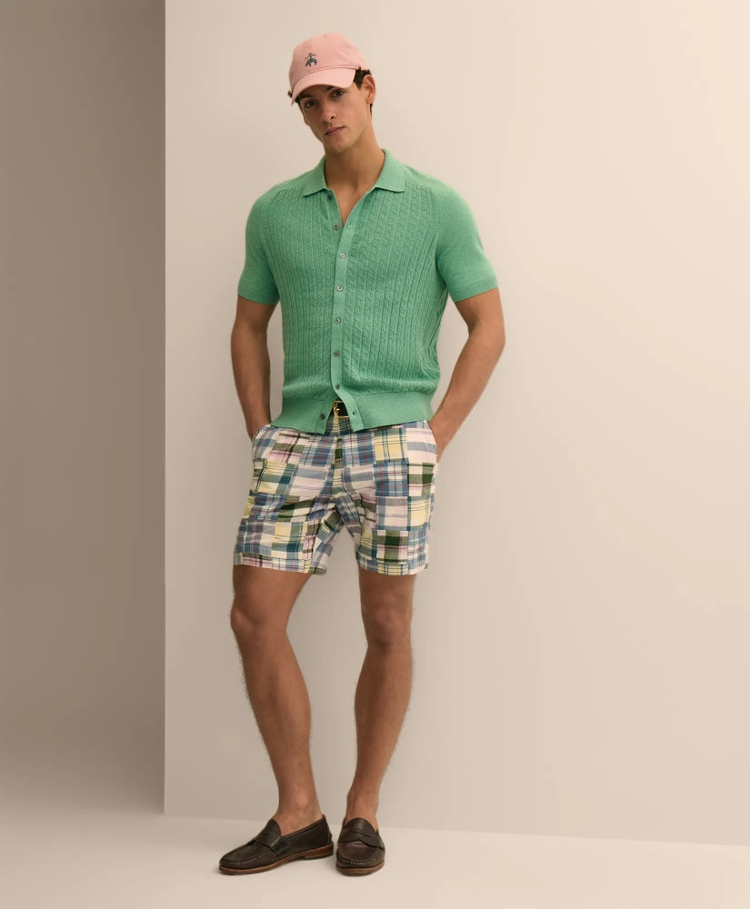 7" Cotton Patchwork Madras Shorts | Brooks Brothers