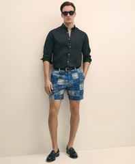 7" Cotton Patchwork Madras Shorts | Brooks Brothers