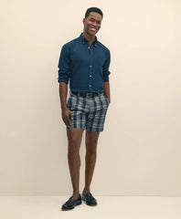 7" Cotton Seersucker Plaid Shorts | Brooks Brothers