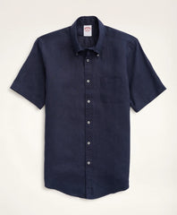 Big & Tall Sport Shirt, Short-Sleeve Irish Linen | Brooks Brothers
