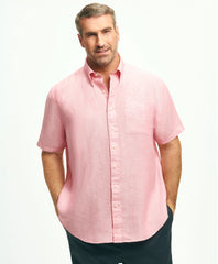 Big & Tall Sport Shirt, Short-Sleeve Irish Linen | Brooks Brothers
