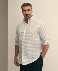 Big & Tall Stretch Cotton Non-Iron Oxford Polo Button Down, Windowpane Sport Shirt | Brooks Brothers