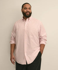 Big & Tall Stretch Cotton Non-Iron Oxford Polo Button Down, Windowpane Sport Shirt | Brooks Brothers