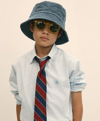 Boys Non-Iron Stretch Cotton Striped Oxford Sport Shirt | Brooks Brothers