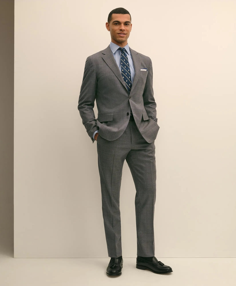 Brooks Brothers Explorer Collection Slim Fit Wool Overcheck Suit Pants | Brooks Brothers