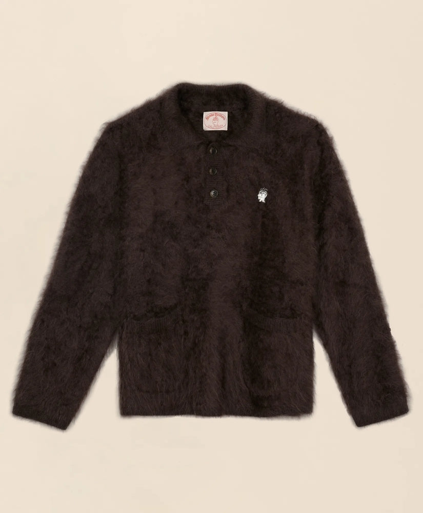 Brooks Brothers x Brain Dead Brushed Cashmere Embroidered Emblem Polo Sweater | Brooks Brothers