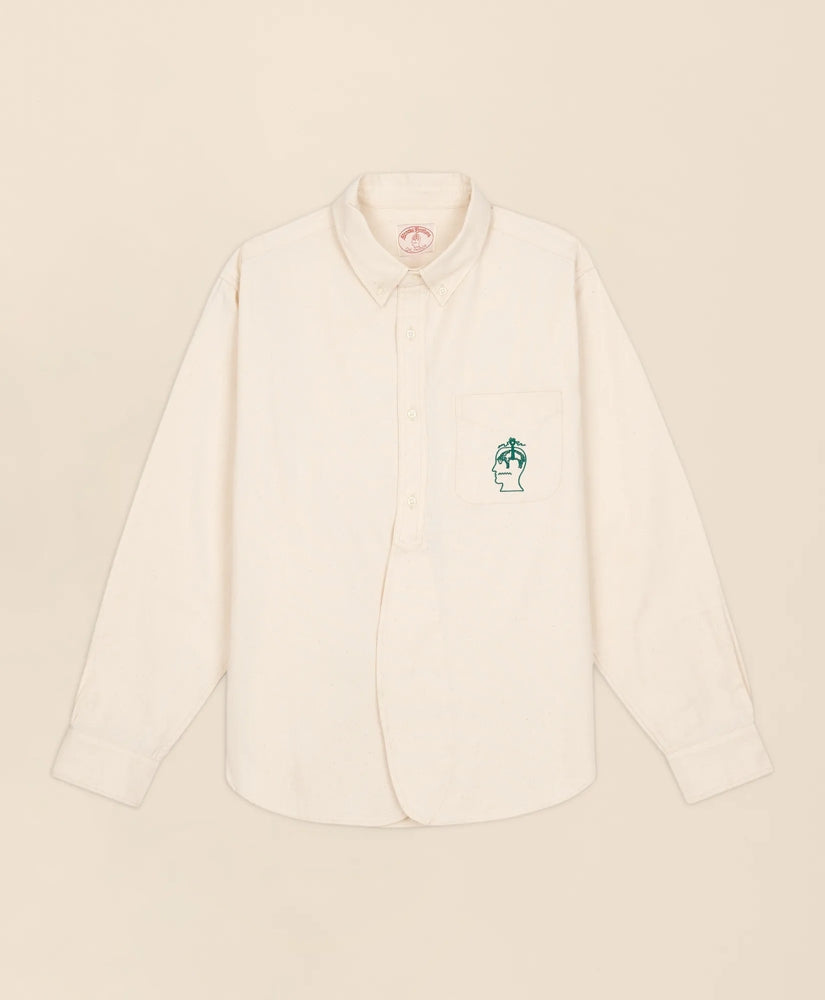 Brooks Brothers x Brain Dead Cotton Embroidered Oxford Button-Down Collar, Sport Shirt | Brooks Brothers