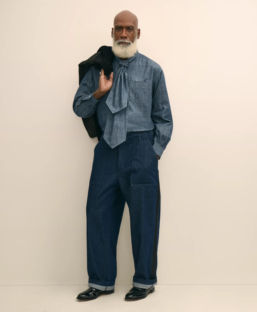Brooks Brothers X Engineered Garments Cotton Denim Fatigue Dress Pants | Brooks Brothers