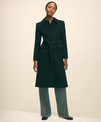 Brushed Wool Twill Wrap Coat | Brooks Brothers