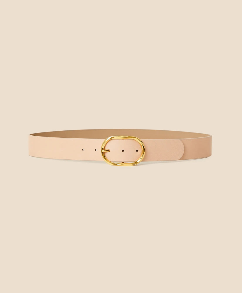 B-Low the Belt Gold-Tone & Leather Twisted Buckle Belt | Brooks Brothers
