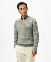 Cable Crewneck Sweater in Shetland Wool | Brooks Brothers