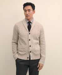 Cashmere Cable Knit Shawl-Collar Cardigan | Brooks Brothers