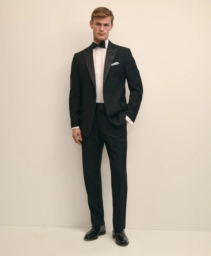 Classic Fit Merino Wool Twill 1818 Tuxedo Pants | Brooks Brothers