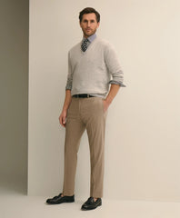 Classic Fit Wool Blend Plain Front 1818 Trousers | Brooks Brothers