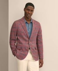 Classic Fit Wool-Cotton-Linen Hopsack Check Sport Coat | Brooks Brothers
