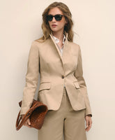 Cotton Blend Sateen Single-Button Peak Lapel Jacket | Brooks Brothers