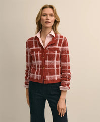 Cotton-Blend Soft Plaid Cardigan | Brooks Brothers