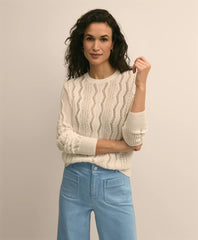 Cotton Cable-Knit Cropped Sweater | Brooks Brothers