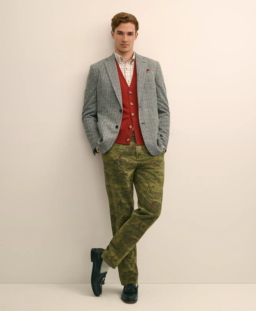 Cotton Equestrian Print Chino | Brooks Brothers