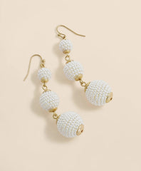 Faux-Pearl Sphere Linear Earrings | Brooks Brothers