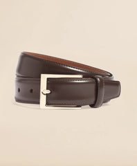 Gold Buckle Leather Dress Belt | Brooks Brothers