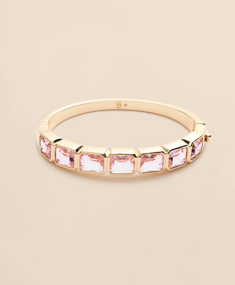 Gold-Tone Pink-Stone Bangle Bracelet | Brooks Brothers
