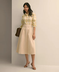 Gurkha Pleated Skirt in Cotton Blend | Brooks Brothers