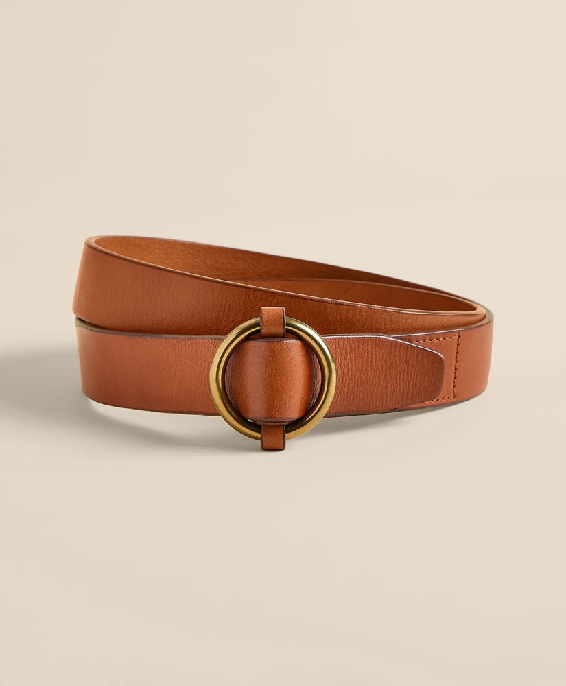 Leather Round Buckle Belt | Brooks Brothers
