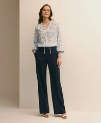 Linen-Blend Wide-Leg Pants | Brooks Brothers