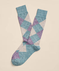 Linen-Cotton Blend Argyle Socks | Brooks Brothers