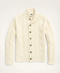 Merino Aran Cable Cardigan | Brooks Brothers