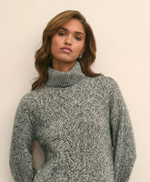 Merino Wool Blend Marled Cable-Knit Turtleneck Sweater | Brooks Brothers