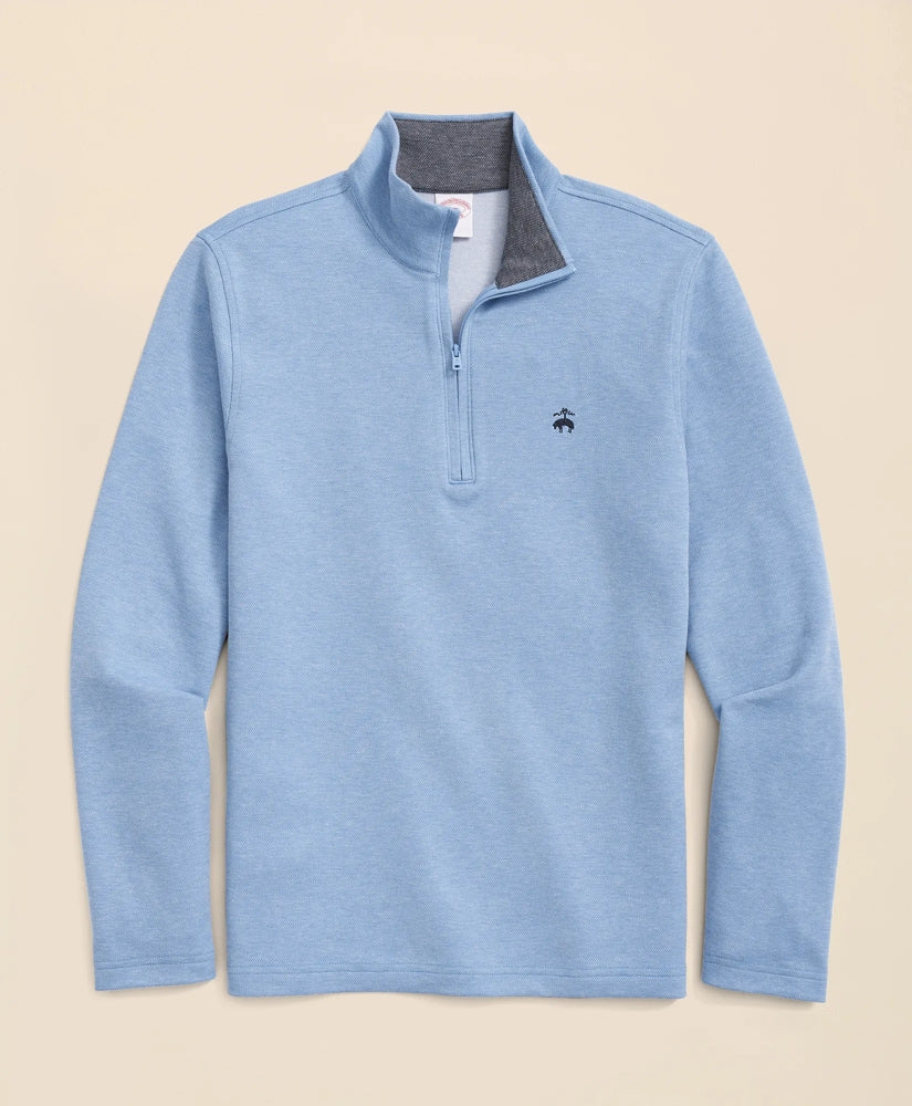Cotton Blend Pique Quarter-Zip | Brooks Brothers