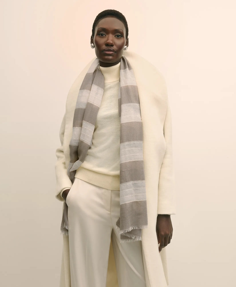 Wool-Silk Blend Shimmer Scarf | Brooks Brothers