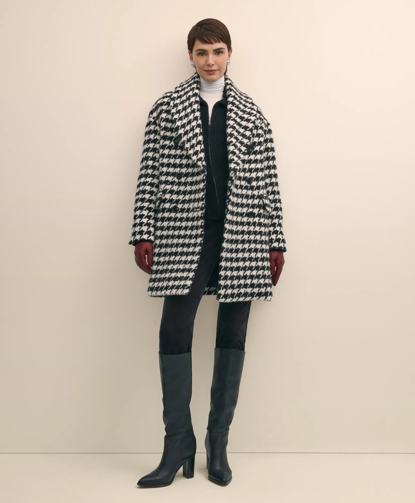 Oversized Wool Houndstooth Coat | Brooks Brothers