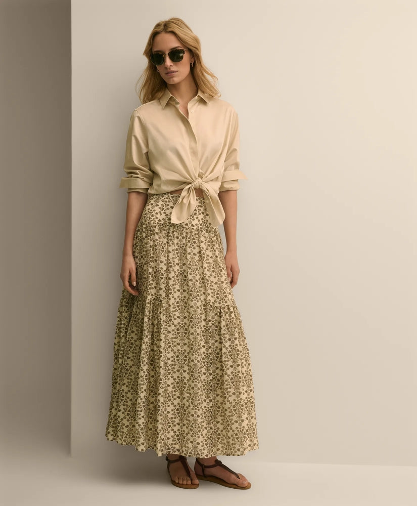 Mosaic Motif A-Line Skirt | Brooks Brothers