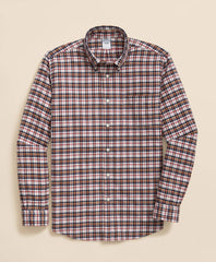 Portuguese Flannel Polo Button Down Collar, Multi-Check Shirt | Brooks Brothers