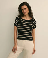 Silk Blend Ballet Neck Stripe Sweater | Brooks Brothers