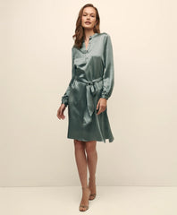 Silk Charmeuse Shift Dress | Brooks Brothers