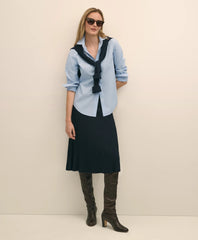 Silk Viscose Pleated Sweater Skirt | Brooks Brothers