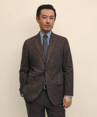 Slim Fit Mini-Houndstooth Suit Jacket in Brushed-Cotton | Brooks Brothers