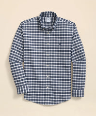 Stretch Cotton Non-Iron Oxford Polo Button Down Collar, Checked Shirt | Brooks Brothers