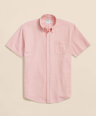 Stretch Cotton Seersucker Button-Down Collar Short-Sleeve Sport Shirt | Brooks Brothers