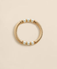 Stretch Faux-Pearl Bracelet with Gold-Plated Rope Detail | Brooks Brothers