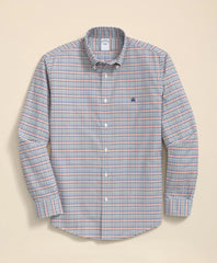 Stretch Non-Iron Oxford Button-Down Collar, Multi-Check Shirt | Brooks Brothers