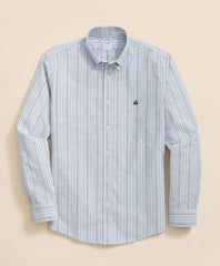 Stretch Non-Iron Oxford Button-Down Collar, Outline Stripe Sport Shirt | Brooks Brothers
