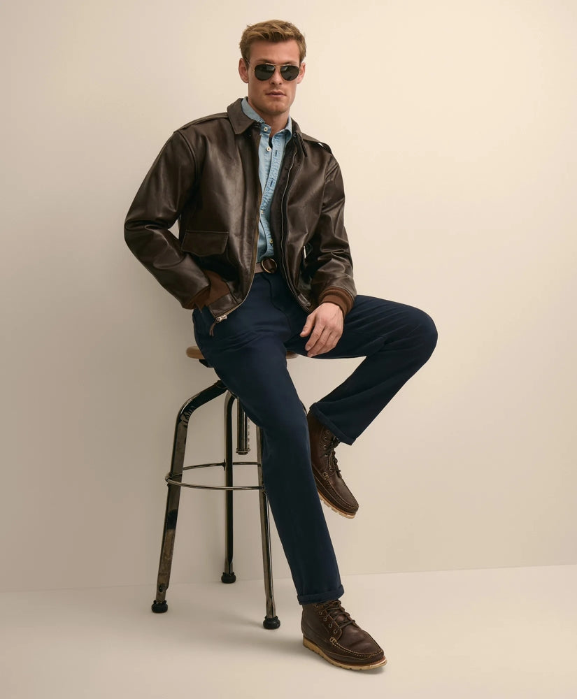 The Cockpit x Brooks Brothers A-2 Leather Flight Jacket | Brooks Brothers